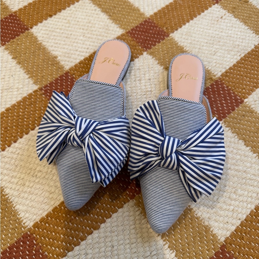 J. Crew Blue Striped Women's Mules